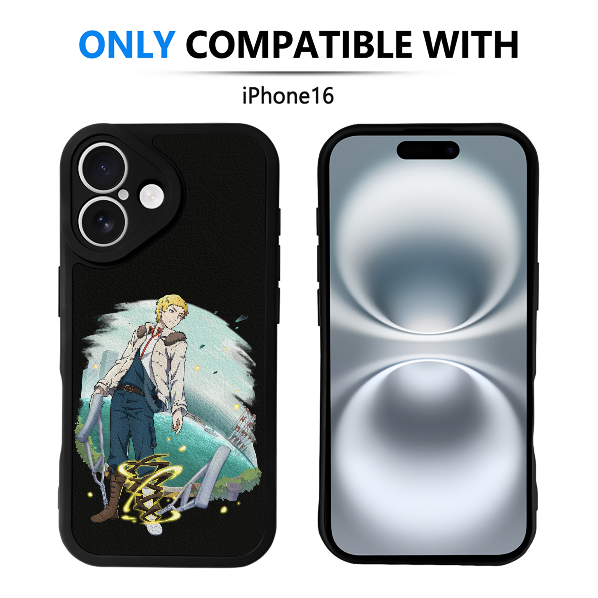 （画像用） 文豪ストレイドッグス Bungo Stray Dogs 【iPhone 16シリーズ対応】シリコンスマホケース（レザー調） 材質：シリコン